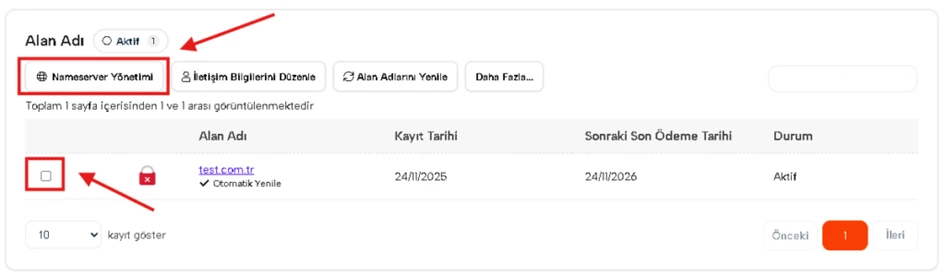 Alan adı DNS (nameserver) değiştirme