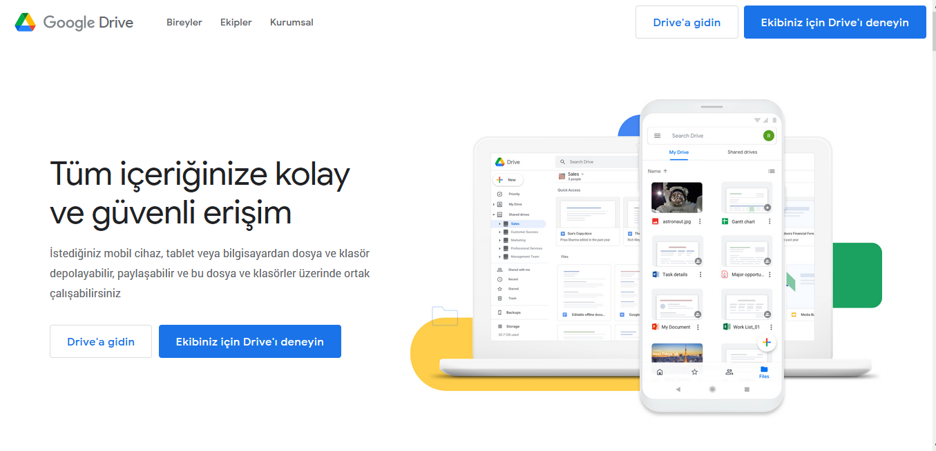 Google Drive anasayfa